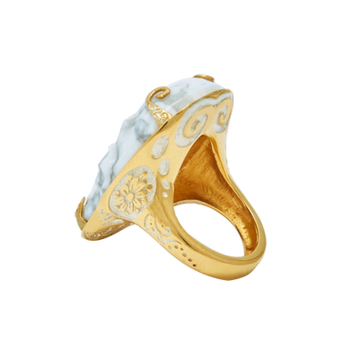 Anillo Calavera grande con Howlita